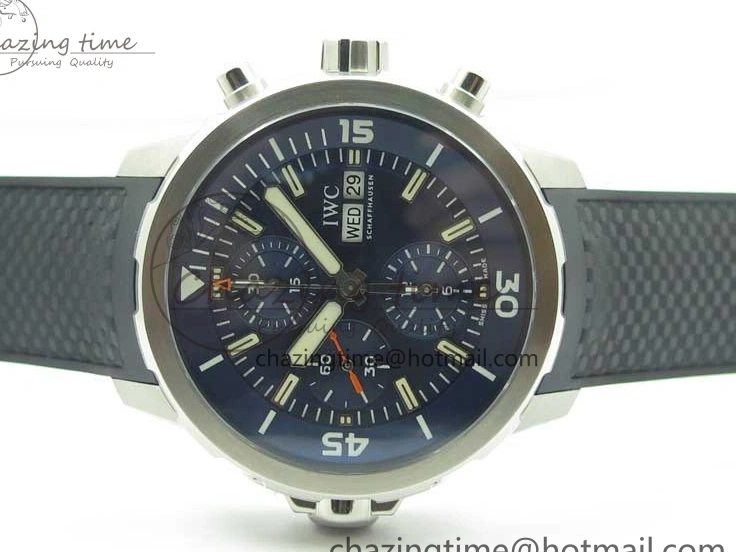 MIROTIME 0111 Aquatimer Chrono IW376803 V6F 1:1 Best Edition Blue Dial on Ruber Strap A Neat 7083
